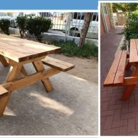 שולחנות קק"ל מעץ לחצר